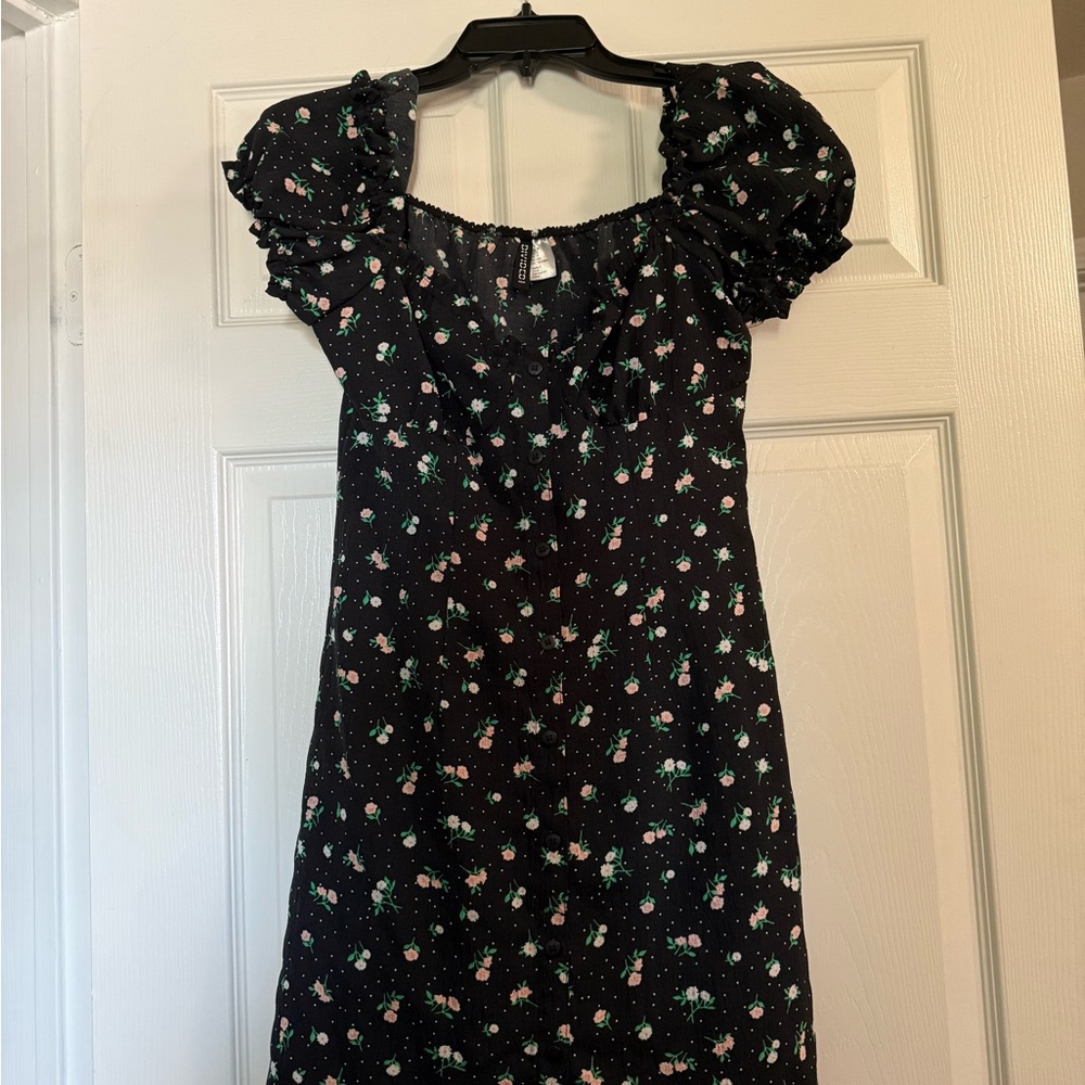 H&M Black Floral Dress